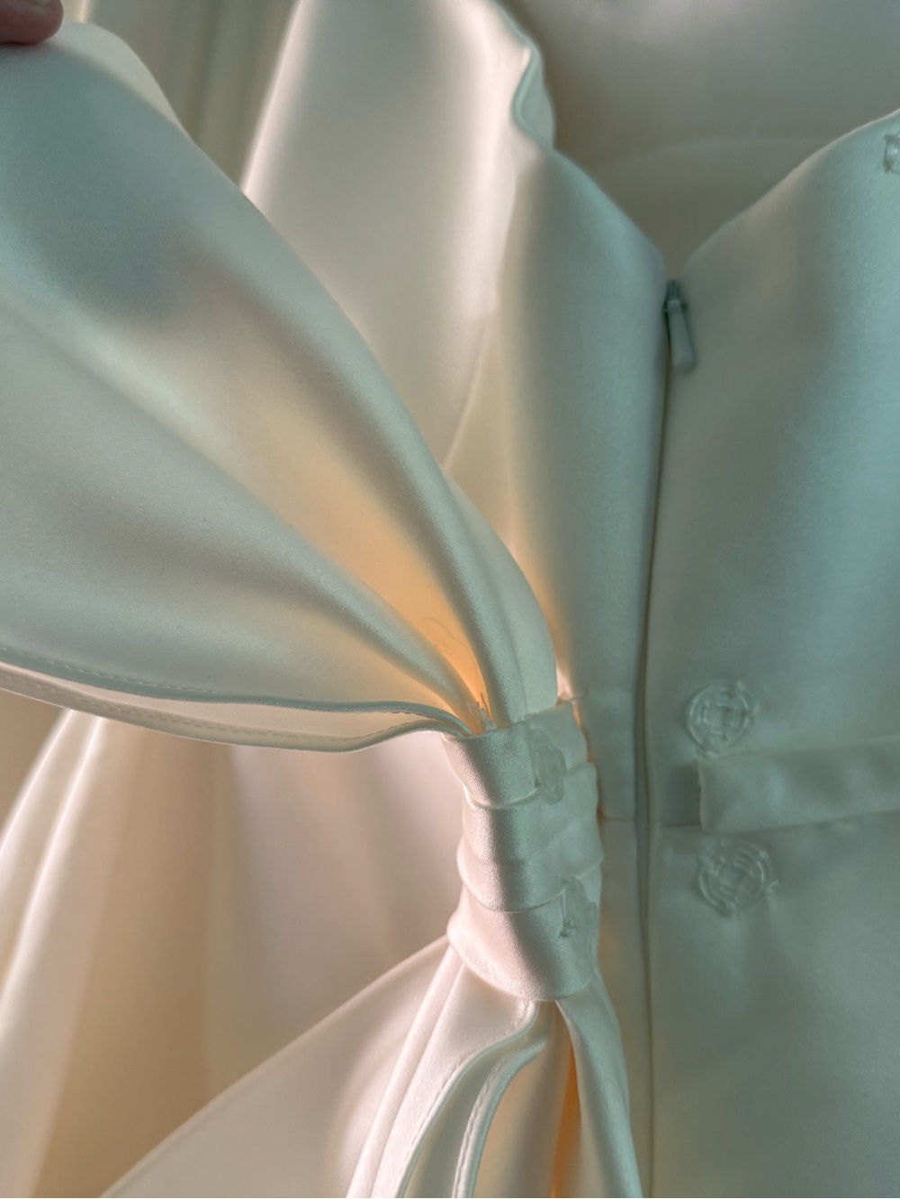 Amsale Little White Dress in Ivory Satin - Picture 9 of 11